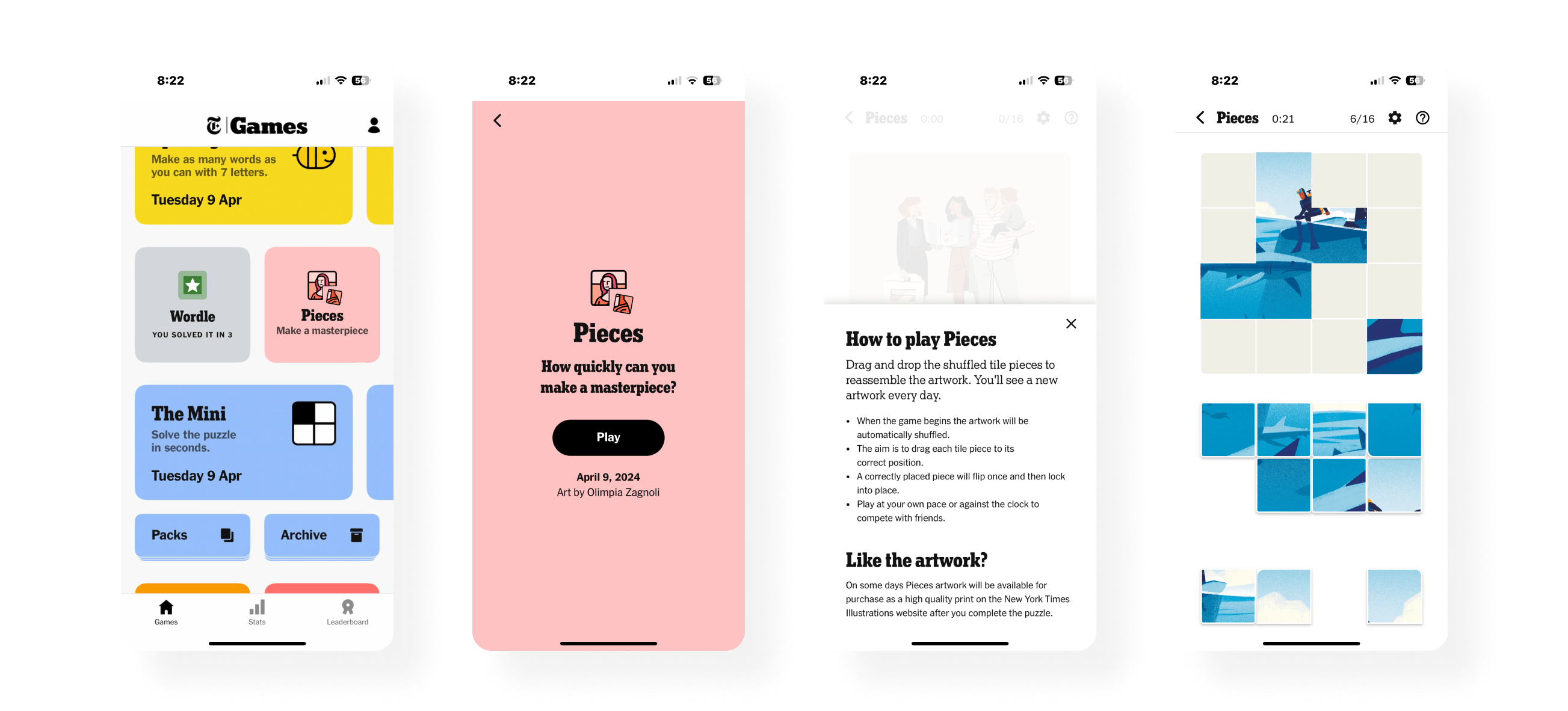 The UI for Pieces